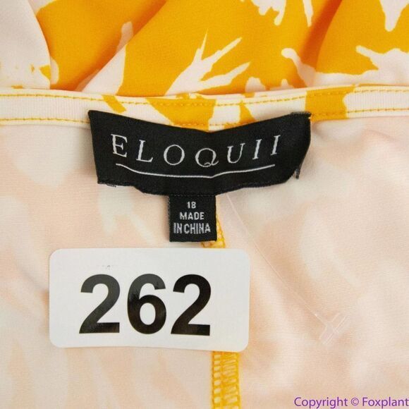 NEW Eloquii yellow floral Dolman Sleeve Maxi Dress with Slit,18 - Picture 15 of 16